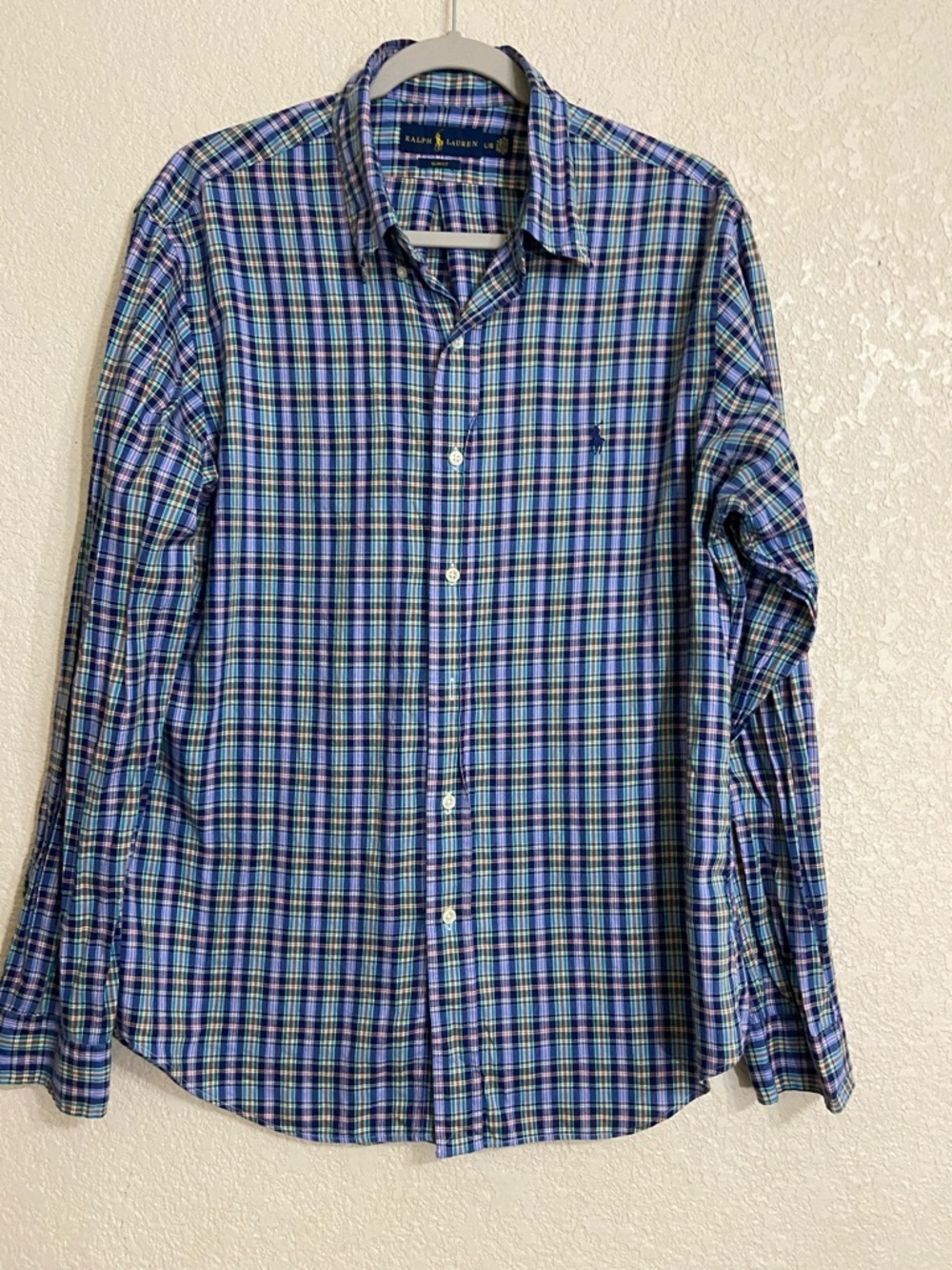 Ralph Lauren Blue Plaid Long-Sleeve Button-Down Shirt